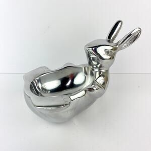 Cast Aluminum Rabbit Bunny Candy Bowl